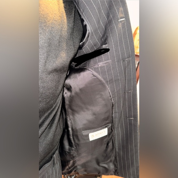 Black Pinstripe Custom Men's Suit - Rocky’s Custom Clothes